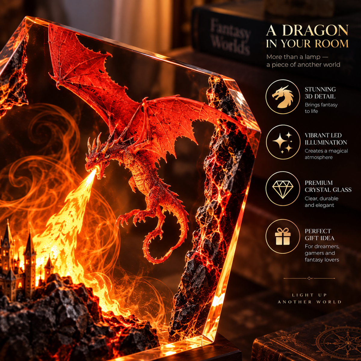 Fire Dragon Halloween Lamp By Evico