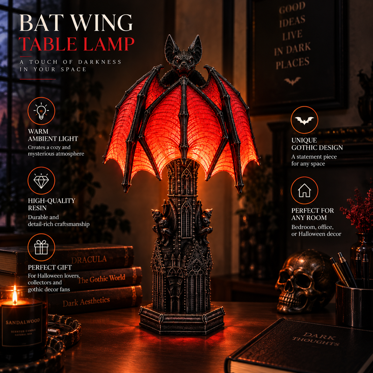 Bat Halloween Lamp By Evico