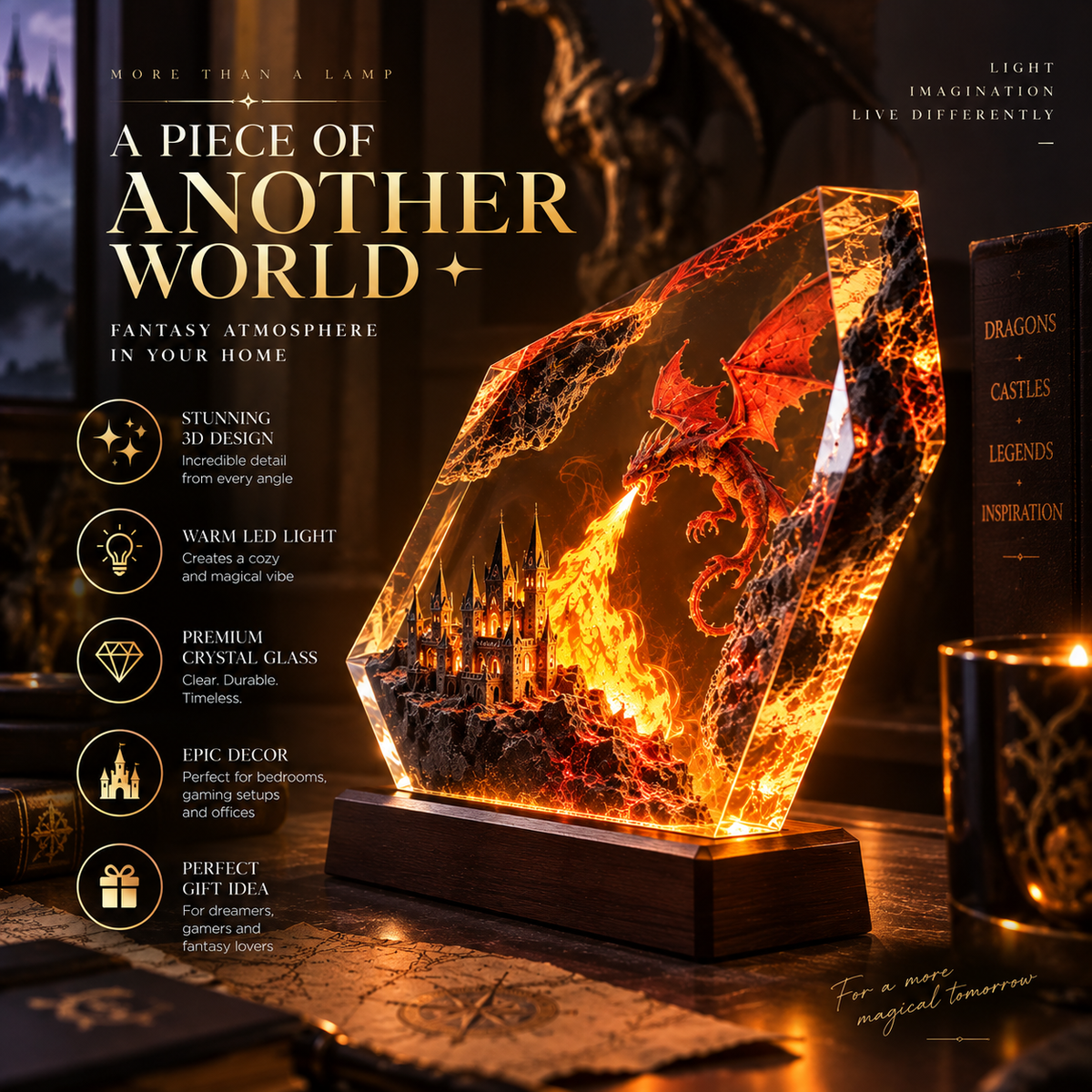 Fire Dragon Halloween Lamp By Evico