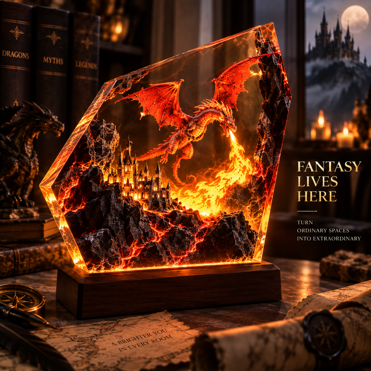 Fire Dragon Halloween Lamp By Evico