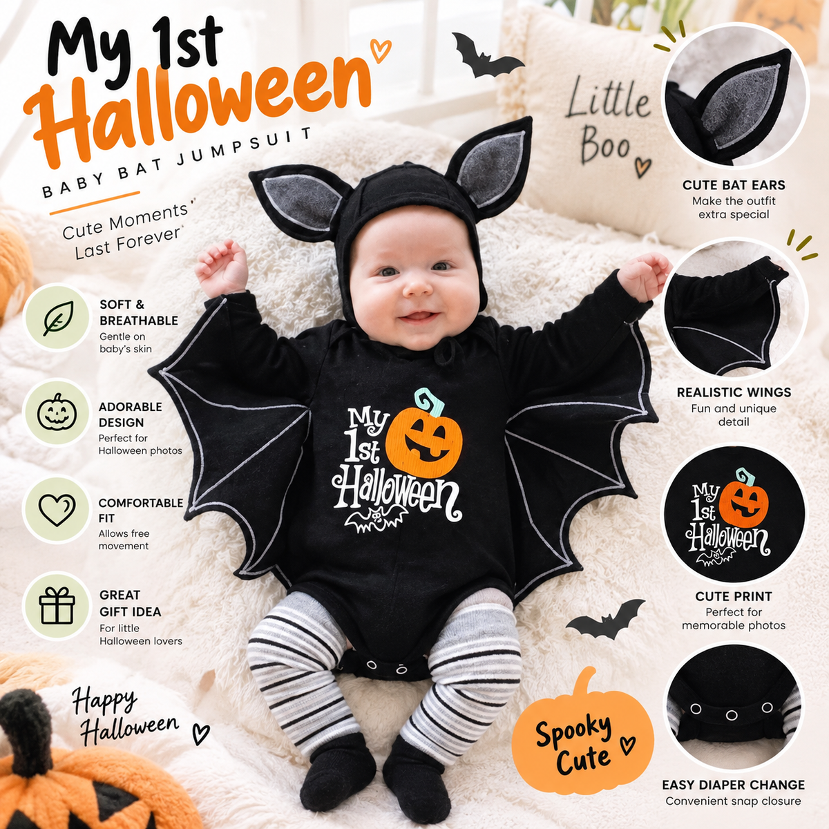 Baby Halloween Bat Costume By Evico
